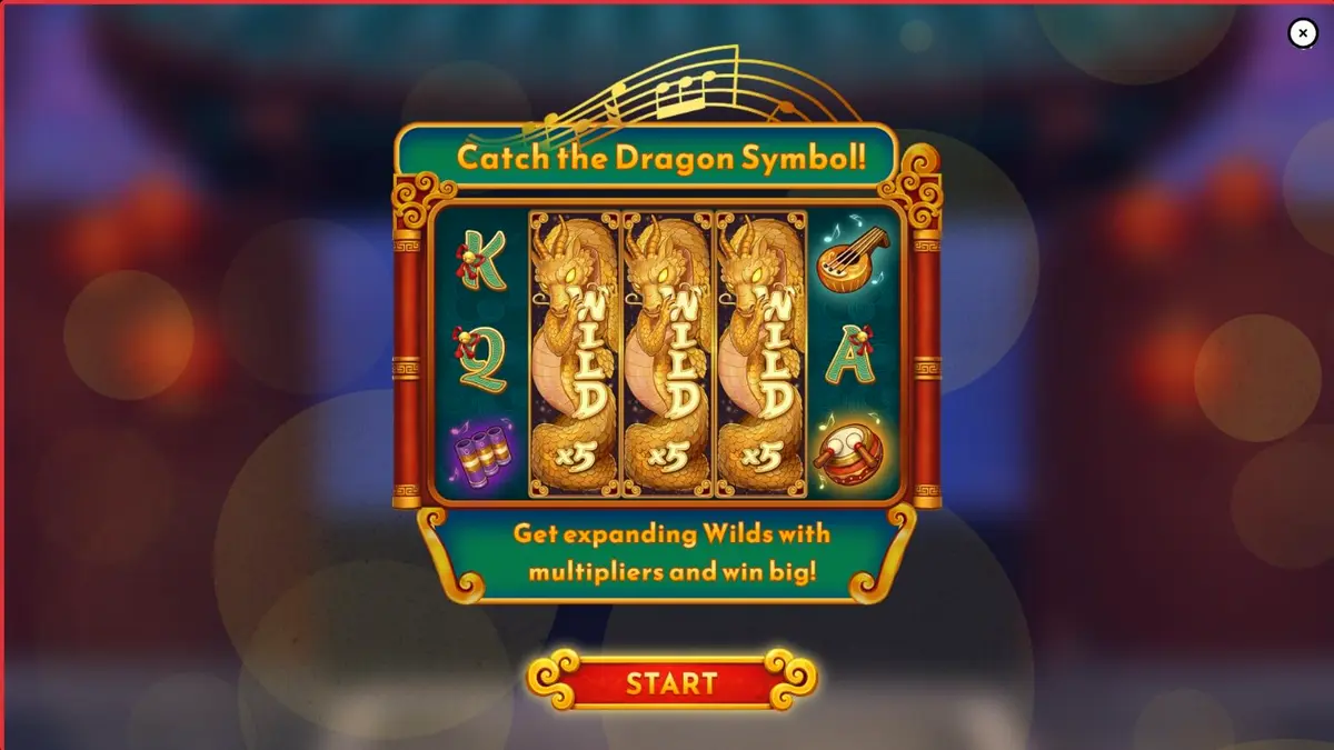 Isang mobile phone na nagpapakita ng Song for Dragon slot game na may temang dragon at sinaunang Tsina.